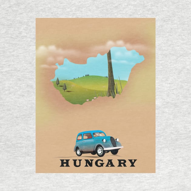 Hungary Map travel poster by nickemporium1